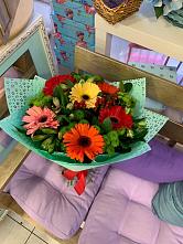 Букет цветов из:  Герберы, Хризантемы и Альстромерии #REPLACE_PRED# Курдюковской