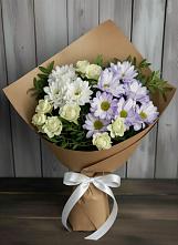 Букет цветов из:  Хризантемы и Розы в Курдюковской