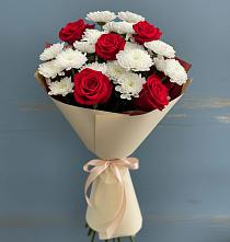 Букет цветов из:  Розы и Хризантемы в Курдюковской