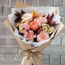 Букет цветов из:  Гвоздики, Хризантемы и Розы в Курдюковской