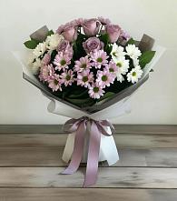 Букет цветов из:  Хризантемы и Розы в Курдюковской