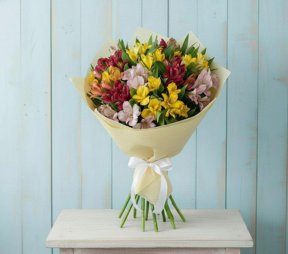 Букет цветов из: Альстромерии в Курдюковской