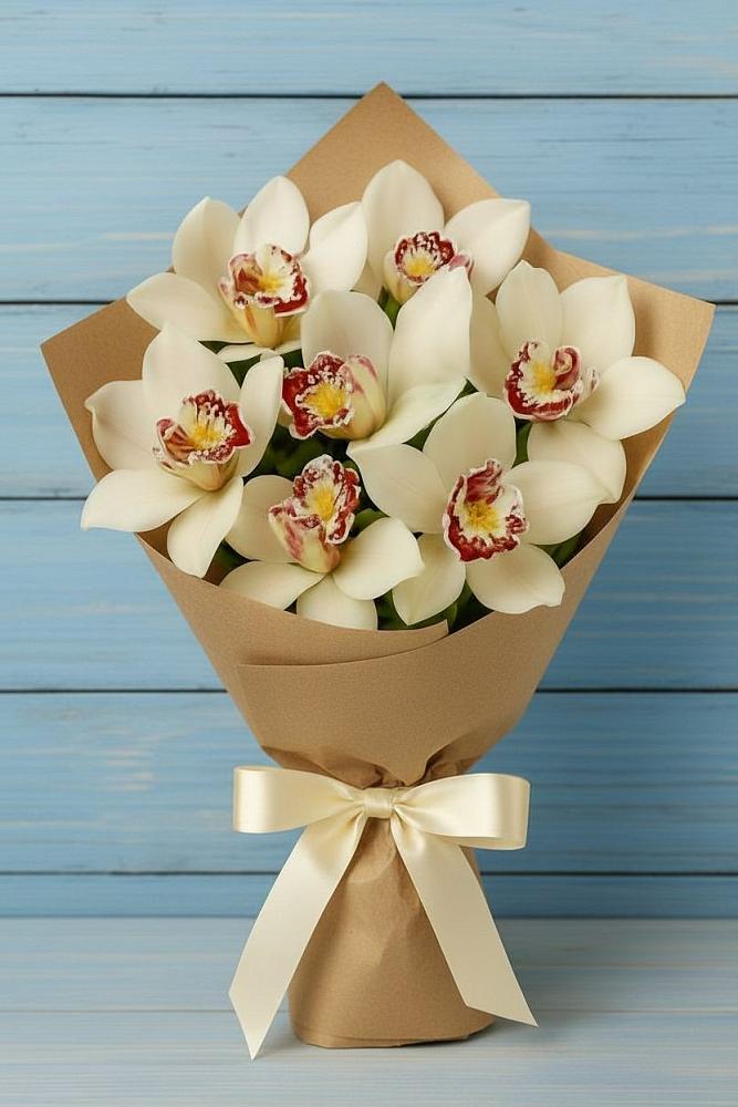 Букет цветов из: Орхидеи и Розы в Курдюковской